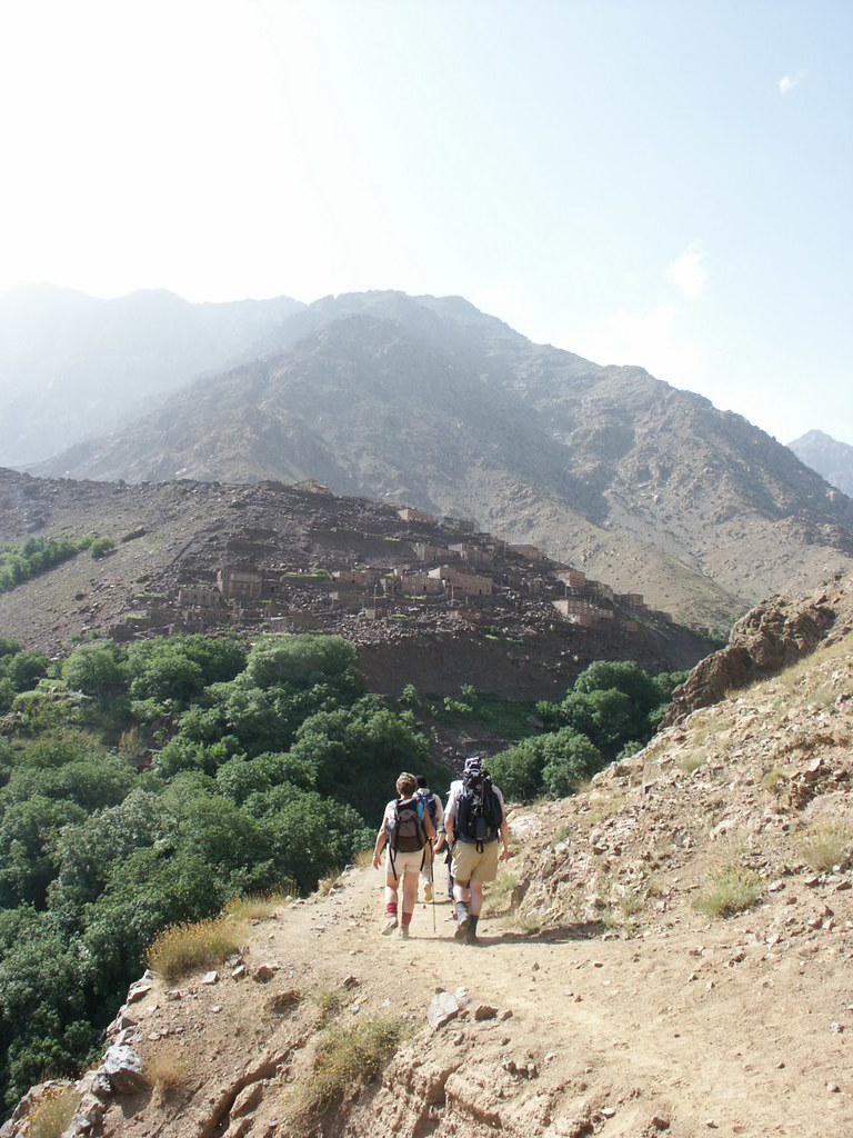 Returning to the roadhead at Imlil on the final morning.