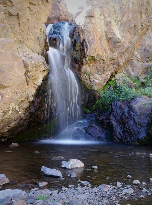 a waterfall over rocks